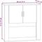 vidaXL - Wandkast - 80x33x80 - cm - bewerkt - hout - wit