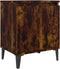 vidaXL - Nachtkastje - met - metalen - poten - 40x30x50 - cm - gerookt - eikenkleurig