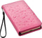 Apple iPhone 8 Plus & 7 Plus - Book Case - Leer met Kaartsleuven en Lanyard - Magenta