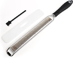 joeji's Kitchen - Vlijmscherpe roestvrijstalen citroenzesterrasp - Ergonomisch handvat met antislippad - Zilver