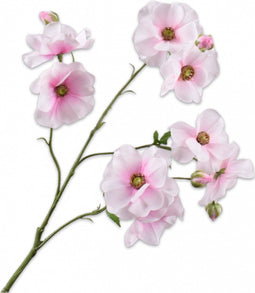 Silk-ka Zijden Kunstbloemen Nep bloemen Ranonkel Licht Roze 150437 - 69 cm