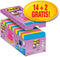 Post-it Super Sticky Z-notes, 90 vel, ft 76 x 76 mm, doos van 14 + 2 gratis, geassorteerde kleuren