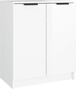 vidaXL - Schoenenkast - 59x35x70 - cm - bewerkt - hout - hoogglans - grijs