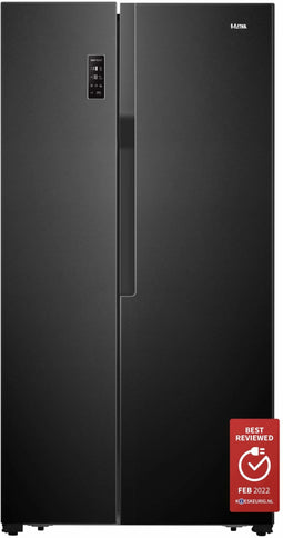 ETNA AKV578ZWA - Amerikaanse koelkast - 334L koelruimte 185L vriezer - RVS