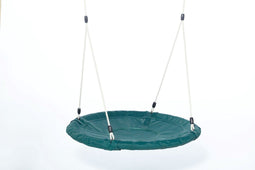 DICE Nestschommel rond 100 cm - beige gevlochten touw - Donkergroen