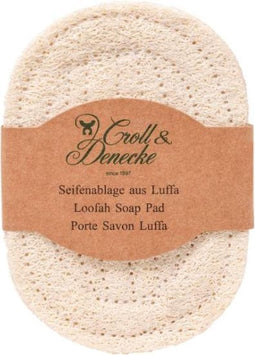 Croll & Denecke Zeephouder - Natuurlijk zeepkussentje - 100% Composteerbaar – Wasmachine veilig – 12 x 8 cm - Loofah