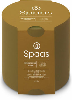 SPAAS Glow Geurkaars 2-wiek Shimmering Smile ± 55 branduren