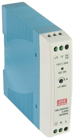 Mean Well MDR-20-24 - DIN-rail netvoeding 24 V/DC 1 A 24 W - 1 uitgang