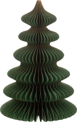 J-Line decoratie christmas tree waves - papier - donkergroen/koper - small