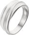 The Jewelry Collection Ring Poli/mat - Aanschuifring - Gerhodineerd zilver - 17.25 mm