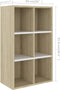 vidaXL - Boekenkast/dressoir - 66x30x98 - cm - bewerkt - hout - wit - sonoma - eiken