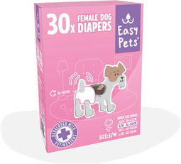 EasyPets Hondenluiers Teef - Wegwerpluiers - Ademend & Comfortabel - S/M (30 stuks)
