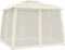vidaXL - Prieel - zijwanden - van - gaas - en - dubbel - dak - 2,93x2,93 - m - staal - crème