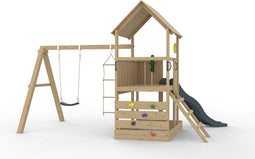 Houten Speeltoestel BIG Monkey + Antraciet glijbaan 120 platform