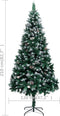 vidaXL - Kunstkerstboom - met - dennenappels - en - witte - sneeuw - 210 - cm