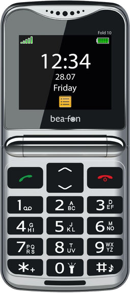 Beafon Fold10 - Smartphone - 2,2" LCD - 16GB - Zilver Zwart