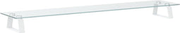 vidaXL - Monitorstandaard - 100x20x8 - cm - gehard - glas - en - metaal - wit