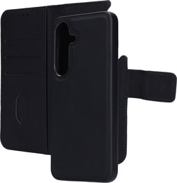 Mobiparts Galaxy S25 - 2 in 1 Wallet Case - Echt leer met uitneembare backcover - Zwart