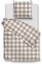 Zohome Dekbedovertrek Quattro-di-Lino - Bedlinnen met Ruiten - 260x220 - Beige - Dekbedhoes van 100% Katoen