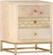 vidaXL - Nachtkastje - 40x30x50 - cm - massief - mangohout - goudkleurig