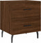 vidaXL - Nachtkastje - 40x35x47,5 - cm - bewerkt - hout - bruin - eikenkleur