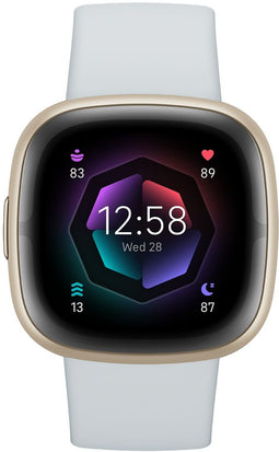 Fitbit Sense 2 - Smartwatch - Stressmeting en slaapmonitoring - Goud (Blauw Wit)