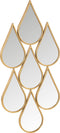 J-Line spiegel Druppels - glas - goud
