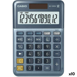 Casio MS-100EM - Rekenmachine - 12 Cijfers - Blauw (10 stuks)