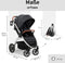 Hauck Uptown - Buggy - Geschikt voor stad en bos - Max. 22 kg - Zwart