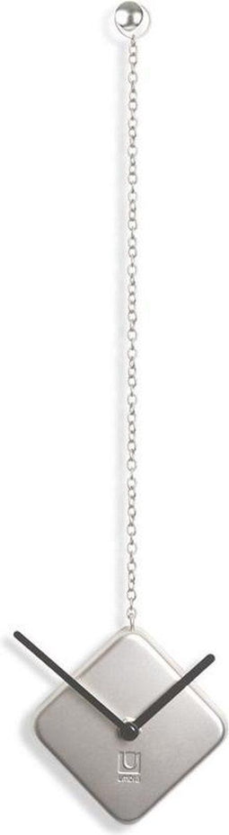 Umbra wandklok aan ketting Time Drop nikkel