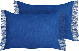 MABA - Sierkussen set van 2 - Marineblauw - 35 x 50 cm - Katoen