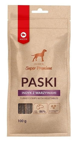 MACED Turkey strips with vegetables - Dog treat - 100g