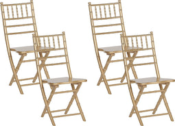 MACHIAS - Eetkamerstoel - Goud - Beukenhout