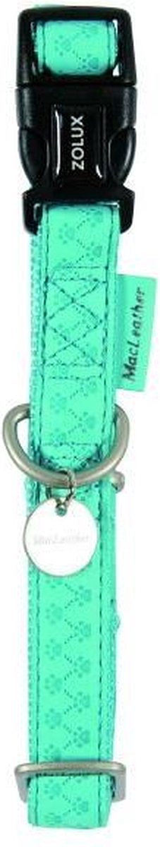Macleather halsband blauw - 15 mm x 20-40 cm