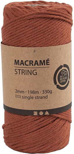 Macrame Koord - Burnt Orange, 198m.
