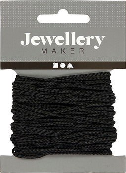 Macramé koord, dikte 2 mm, zwart, 8m