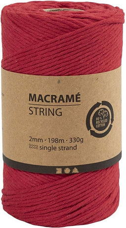 Macrame Koord - Rood, 198m.