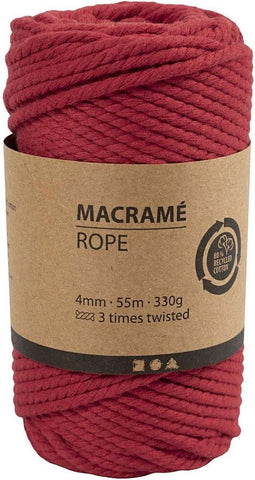 Macrame Koord Rood, 55m.