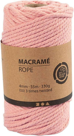 Macrame Koord Roze, 55m