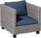 Madison - Lounge luxe Panama safier blue - 60x60 - Blauw