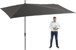 Madison - Parasol Asymetrisch Sideway - Grijs - 360x220
