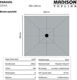 Madison Parasol Denia Blue 200 x 200 cm