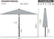 Madison Parasol Denia Ecru 200 x 200 cm