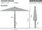 Madison - Parasol Paros II Round Light Grey - 300cm - Grijs
