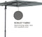 Madison - Parasol Saint-Tropez Grey - 355x300 - Grijs