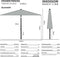 Madison - Parasol Tenerife Round Grey - 300cm - Grijs
