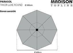 Madison - Parasol Timor - Rond - 300cm - Grijs