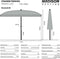 Madison Patmos Parasol - stokparasol - 210x140 cm - taupe - zonder voet