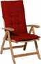 Madison - Tuinkussen - Lage Rug - Rib Rood - 105x50cm - Standenstoelkussen