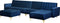 ABERDEEN - Hoekslaapbank poef - Marineblauw - Links - 347 cm - Fluweel